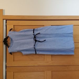 Blue boucle shift dress